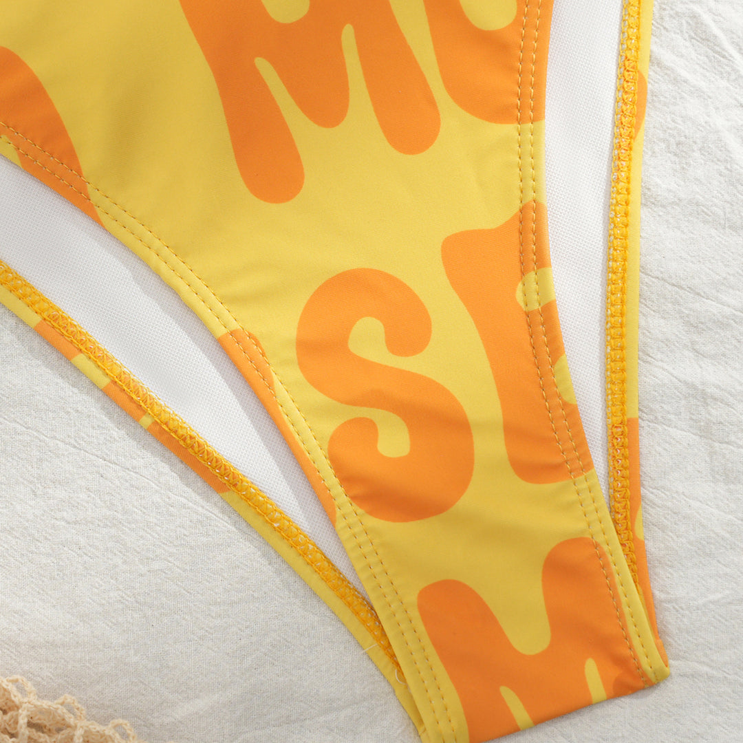 Damen Bikini-Set mit verspieltem Farbmuster und verstellbaren Bändern Echo Archiv