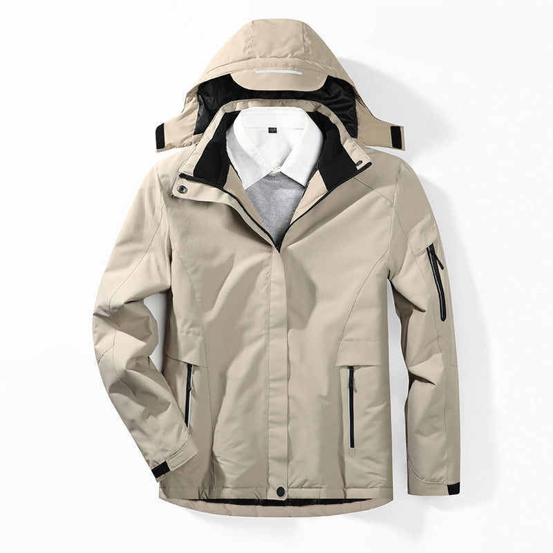Herren Camouflage Regenjacke mit Kapuze und verstärkten Reißverschlusstaschen – Taviero
