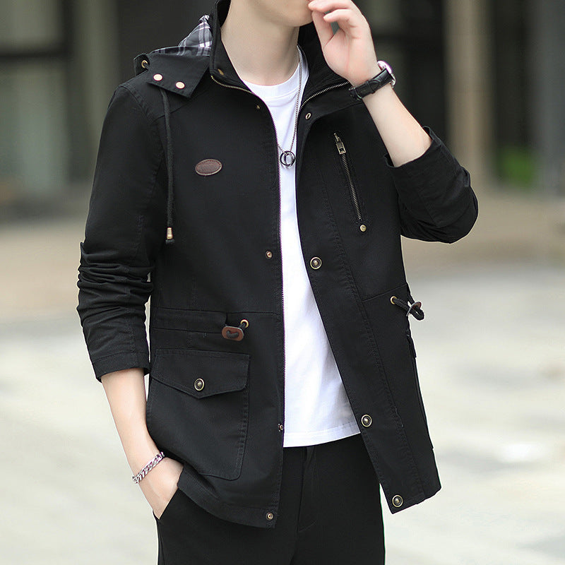 Herren Kapuzen-Canvas-Parka im Urbanen Utility-Design Echoarchiv