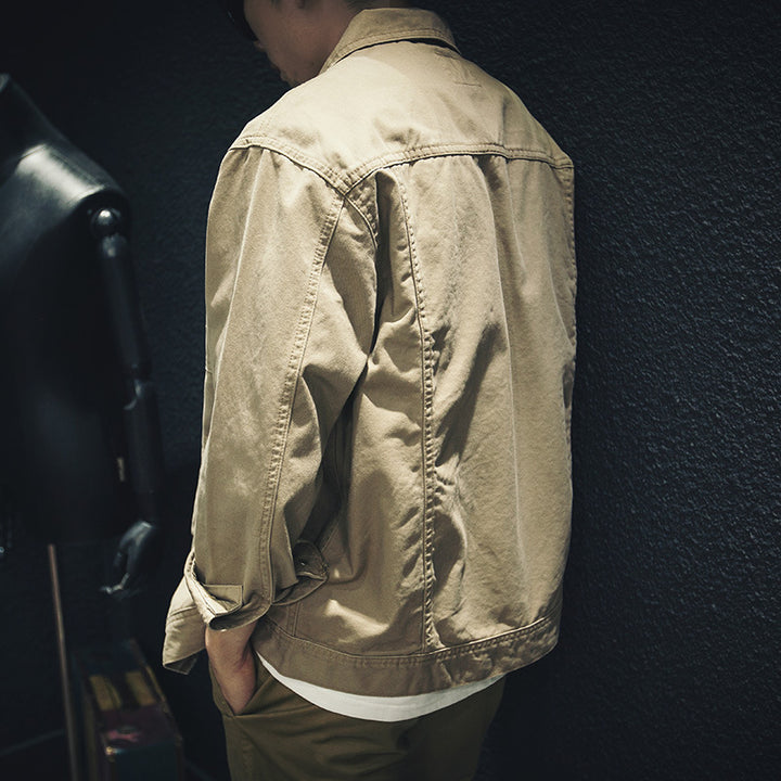 Herren Utility-Hemdjacke aus Canvas mit Pattentaschen und durchgehender Knopfleiste Echoarchiv