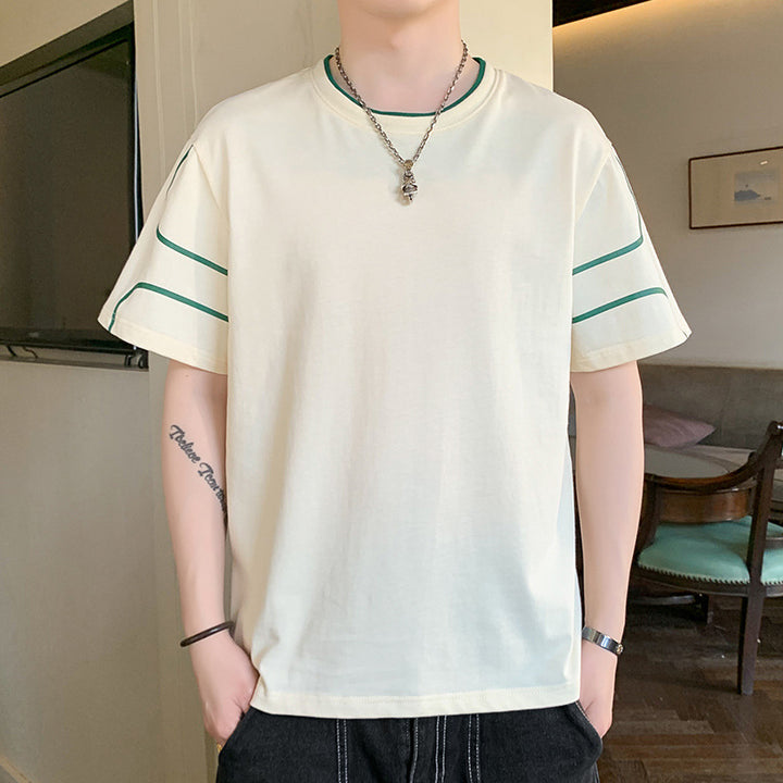 Herren Oversize-T-Shirt aus Baumwollmix mit Kontrastpaspelierung und Dropped-Shoulder Echo Archiv