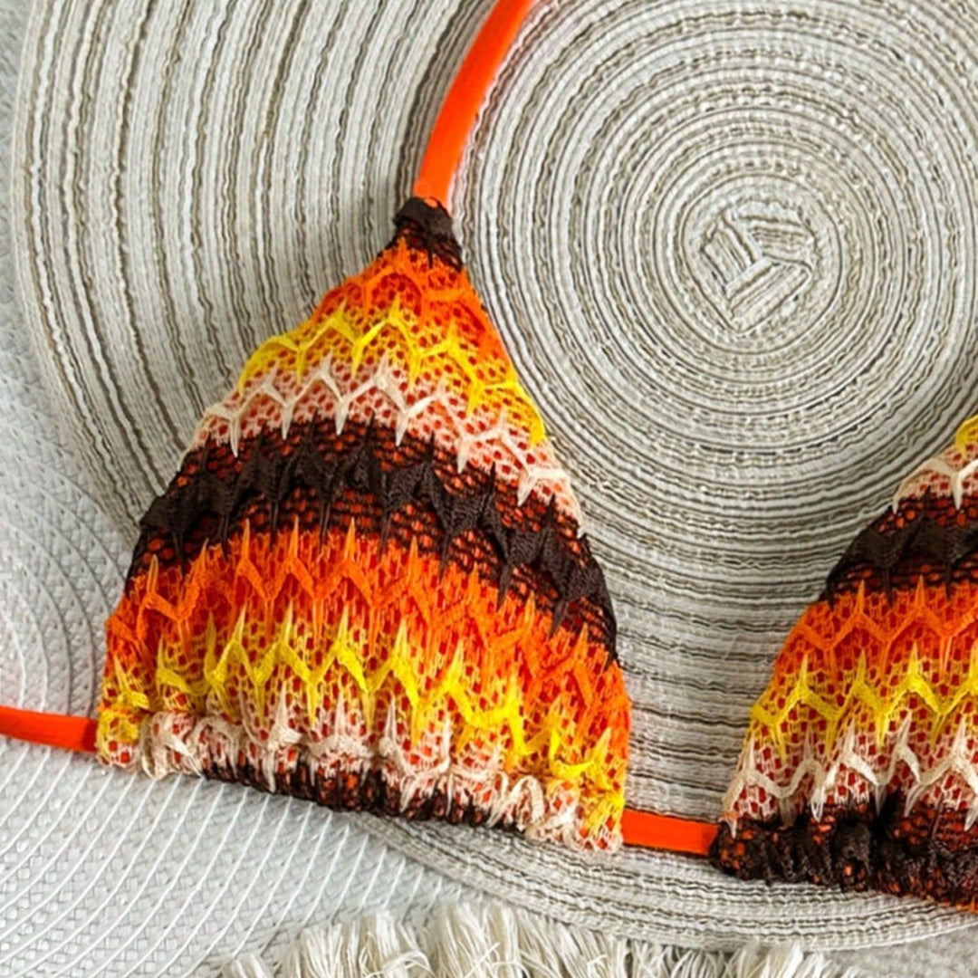 Damen sommerlicher gehäkelter Triangel-Bikini Echo Archiv