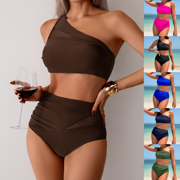 Damen Sportliches Bikini-Set mit asymmetrischem Oberteil und hohem Schnitt Echo Archiv