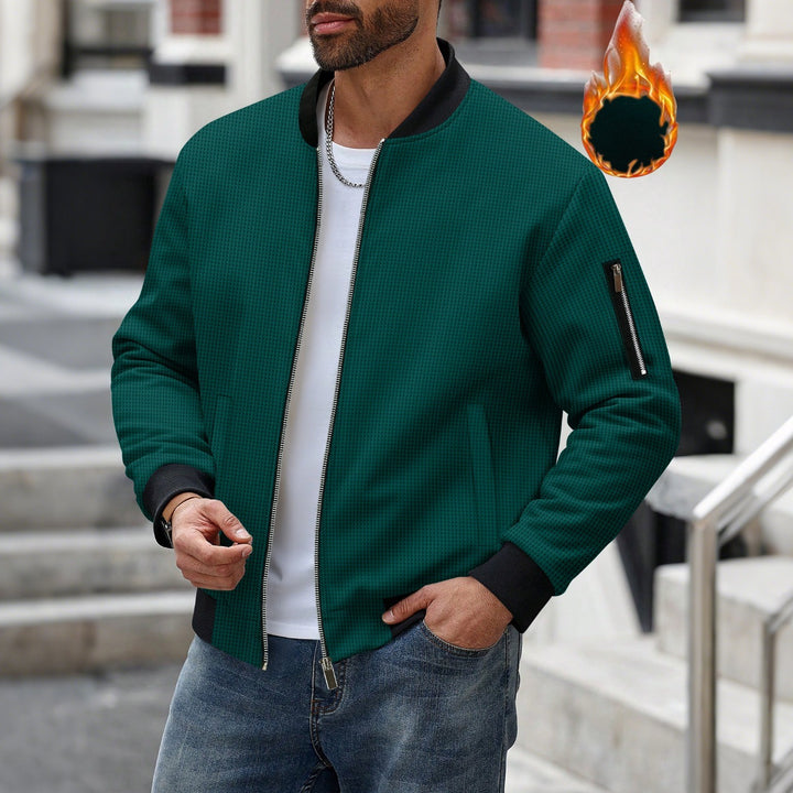 Herren sportliche Bomberjacke mit strukturiertem Material und praktischen Seitentaschen Echoarchiv