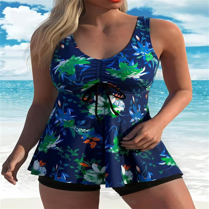 Damen Tankini-Top mit floralem Design und figurumspielendem Schnitt Echo Archiv