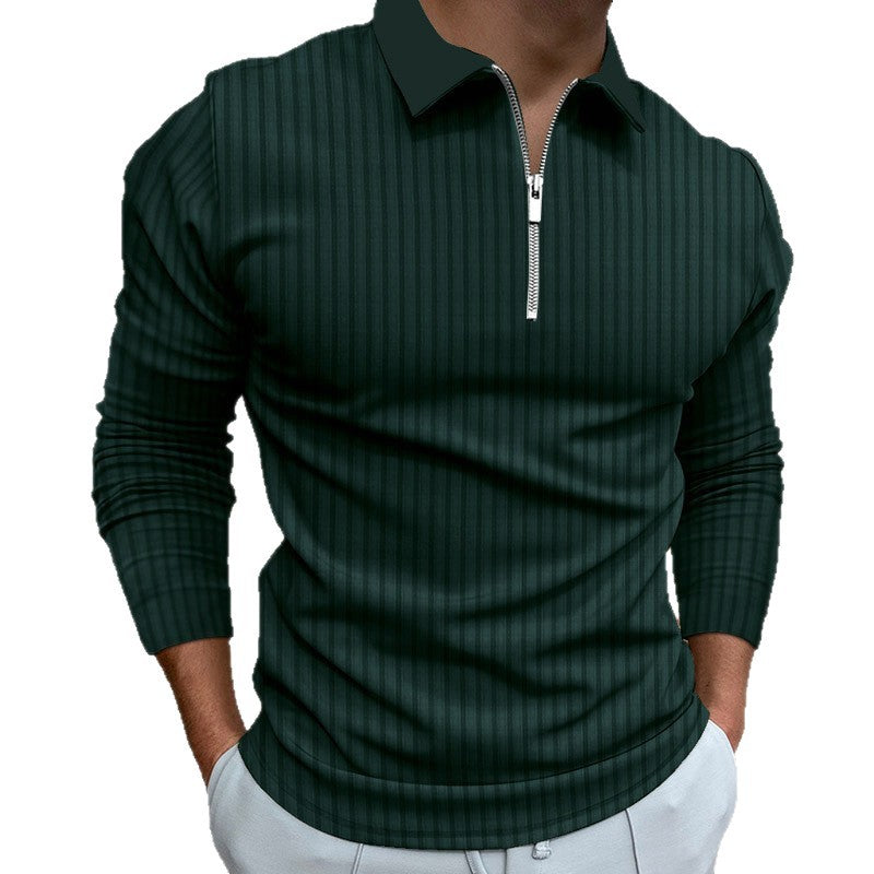 Herren Poloshirt mit elegantem Reißverschluss und strukturiertem Design Echoarchiv