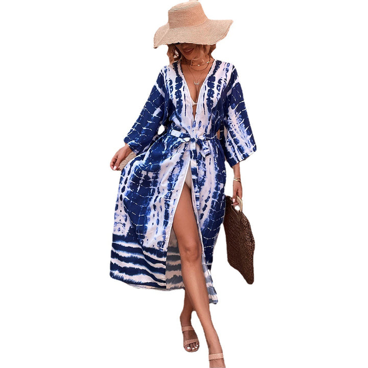 Damen Wickel-Kimono-Überwurf mit praktischem Bindegürtel Echo Archiv