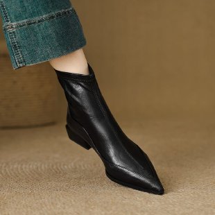 Damen Elegante spitze Stiefeletten mit niedrigem Blockabsatz Echo Archiv