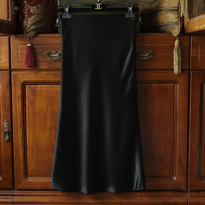 Damen Eleganter Satin-Midirock Echoarchiv