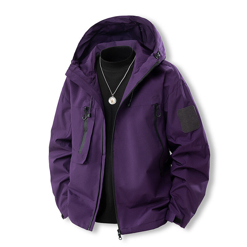 Herren wasserfeste Multifunktionsjacke mit Kapuze und praktischen Taschen Echoarchiv