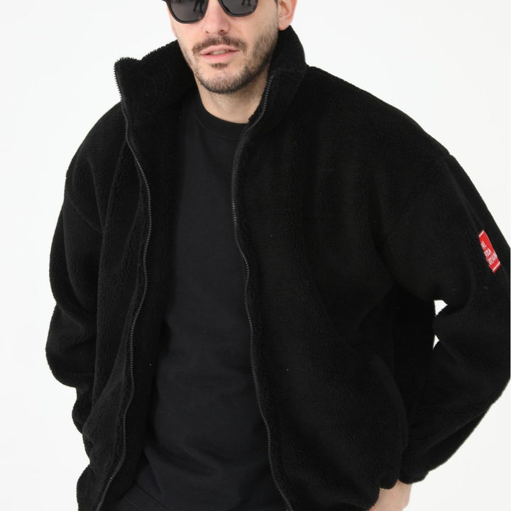 Herren kuschelige Teddyjacke mit hohem Kragen Echoarchiv