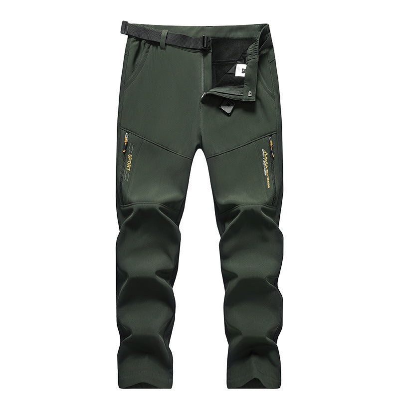 Herren Softshell-Outdoorhose mit integriertem Gürtel, knievorformten Verstärkungen und Reißverschlusstaschen Echoarchiv