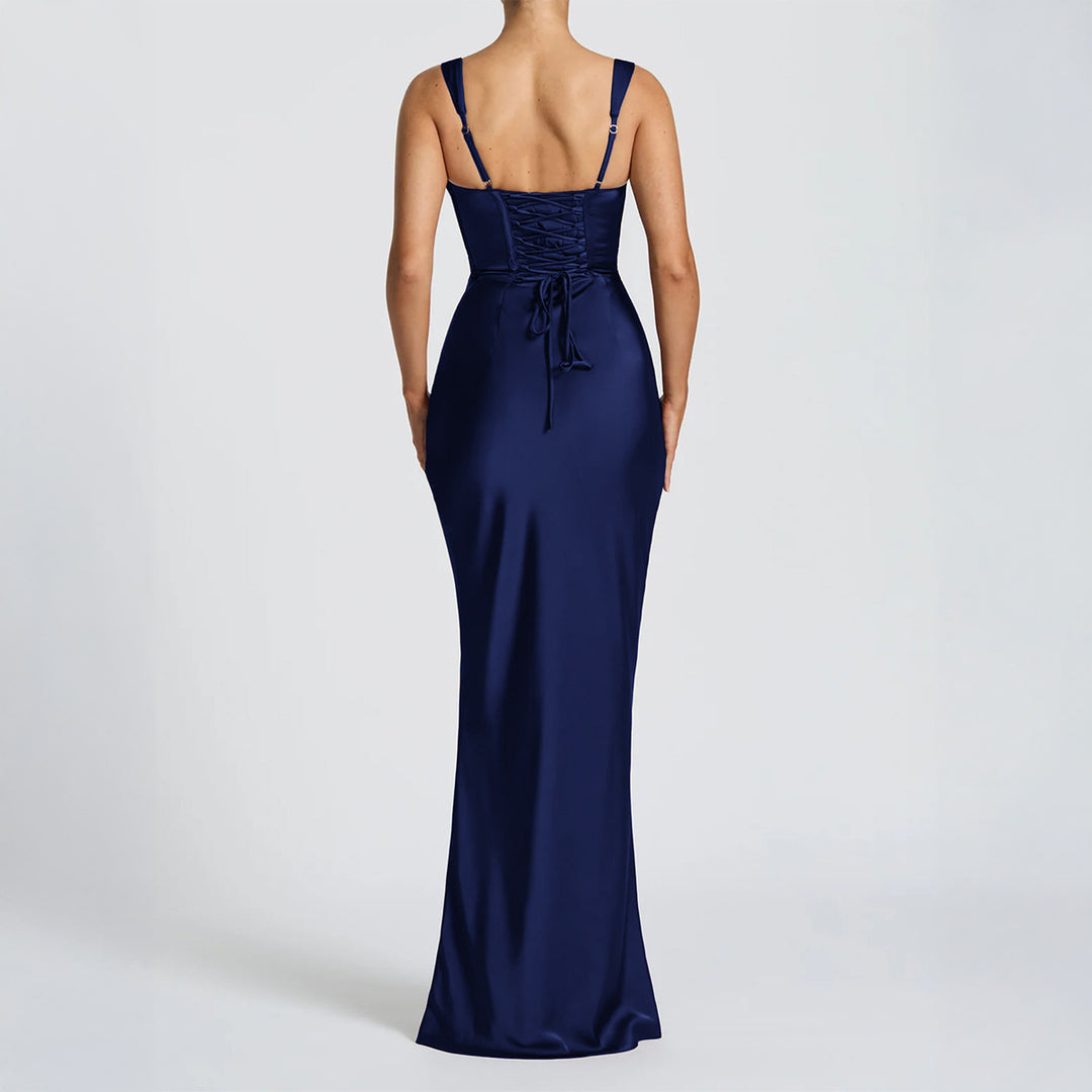 Damen Maxikleid mit elegantem Quadrat-Ausschnitt und figurformendem Design Echo Archiv