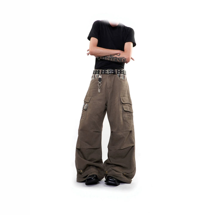 Herren Weitgeschnittene Cargo-Hose mit Taschen Echoarchiv