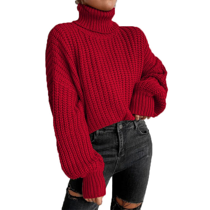 Damen nan grober Rollkragenpullover mit Oversize-Ärmeln und gerippten Bündchen Echo Archiv
