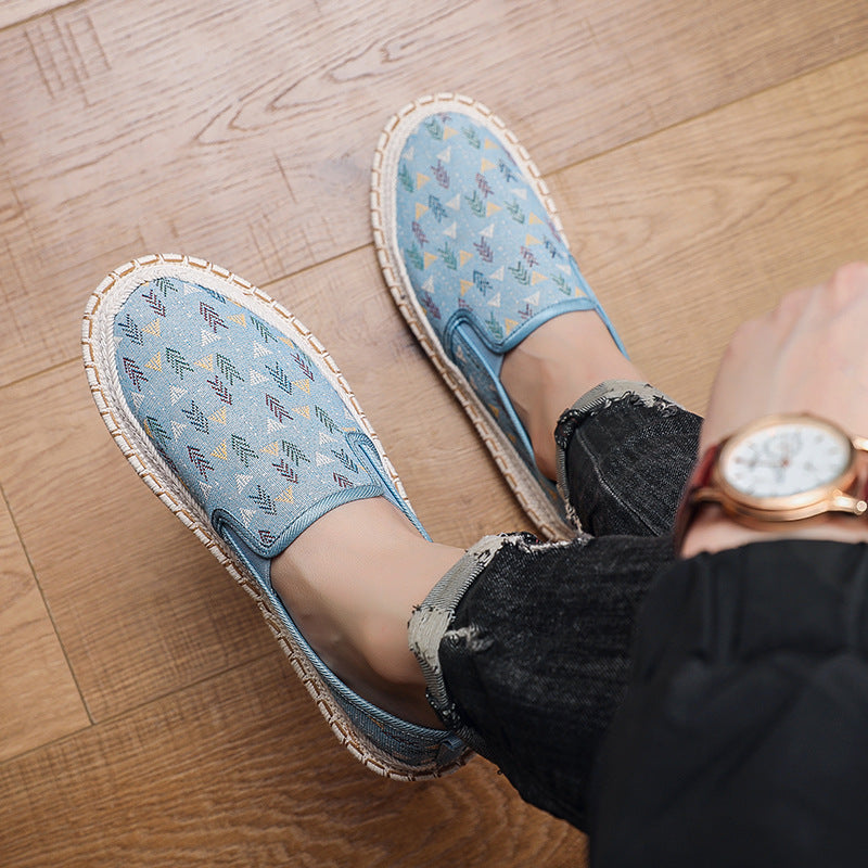 Damen Bequeme Slip-On Mokassins mit buntem Muster Echo Archiv