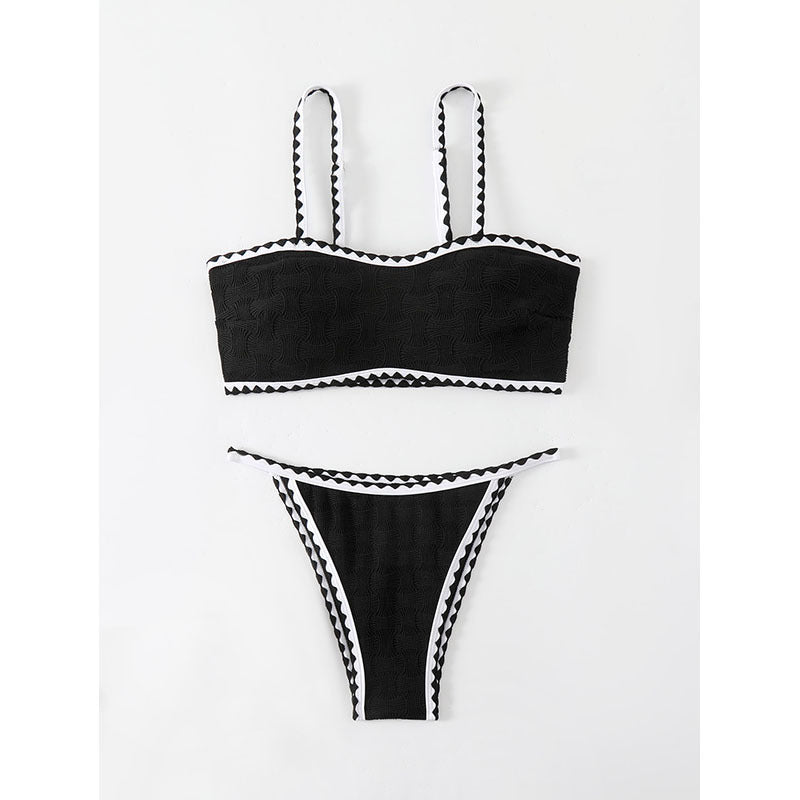 Damen Bikini-Set mit strukturiertem Oberteil und schmalem Höschen Echo Archiv