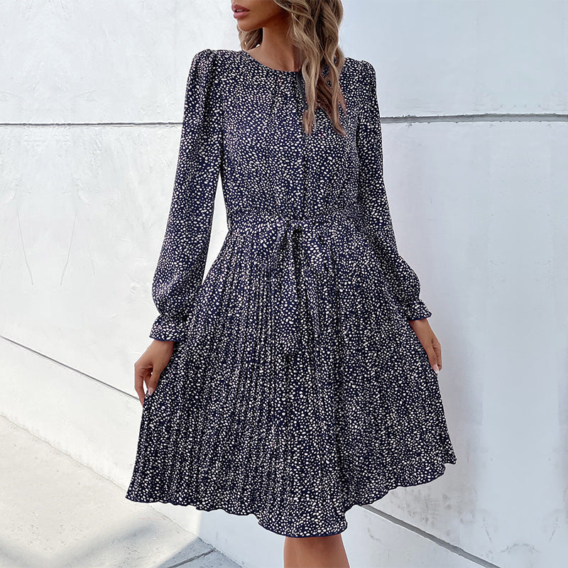 Damen Midi-Kleid mit Taillengürtel und Punkten Echo Archiv