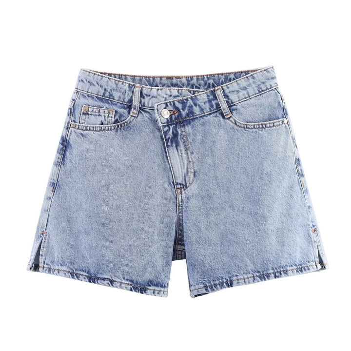 Damen Jeansshorts im lässigen Vintage-Stil mit hohem Bund und seitlichen Schlitzen Echo Archiv