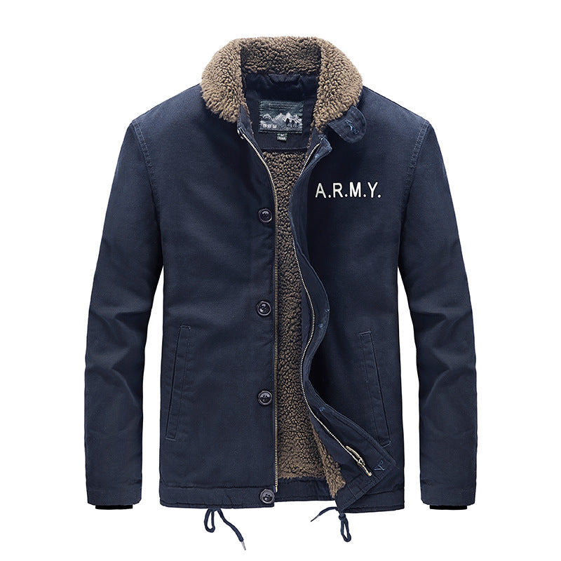 Herren nan gefütterte Fieldjacke mit Teddyfutter, verdeckter Zweiwege-Reißverschluss und Kordelzug Saum Echo Archiv