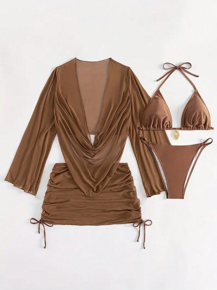 Damen Bikini-Set mit raffinierter Wickelbluse und halbtransparentem Rock Echo Archiv