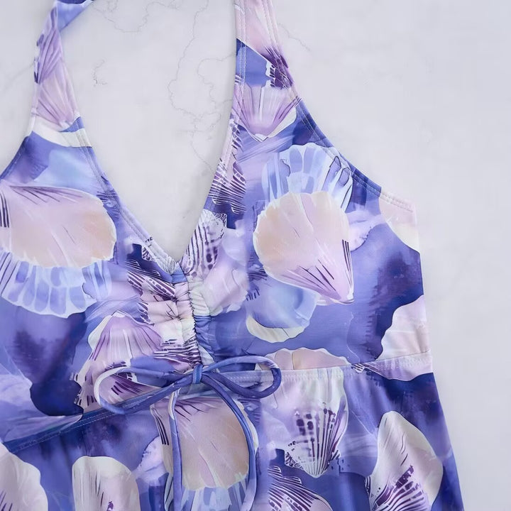 Damen Tankini-Set mit romantischem floralen Design und verstellbarem Oberteil Echo Archiv