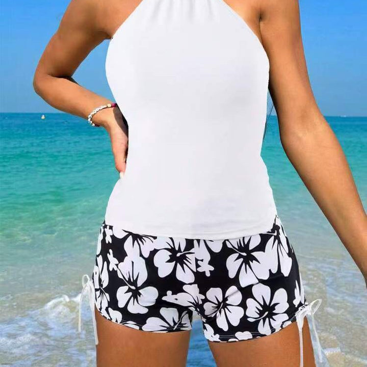 Damen Tankini-Set mit modischem Blumendruck und verstellbaren Trägern Echo Archiv