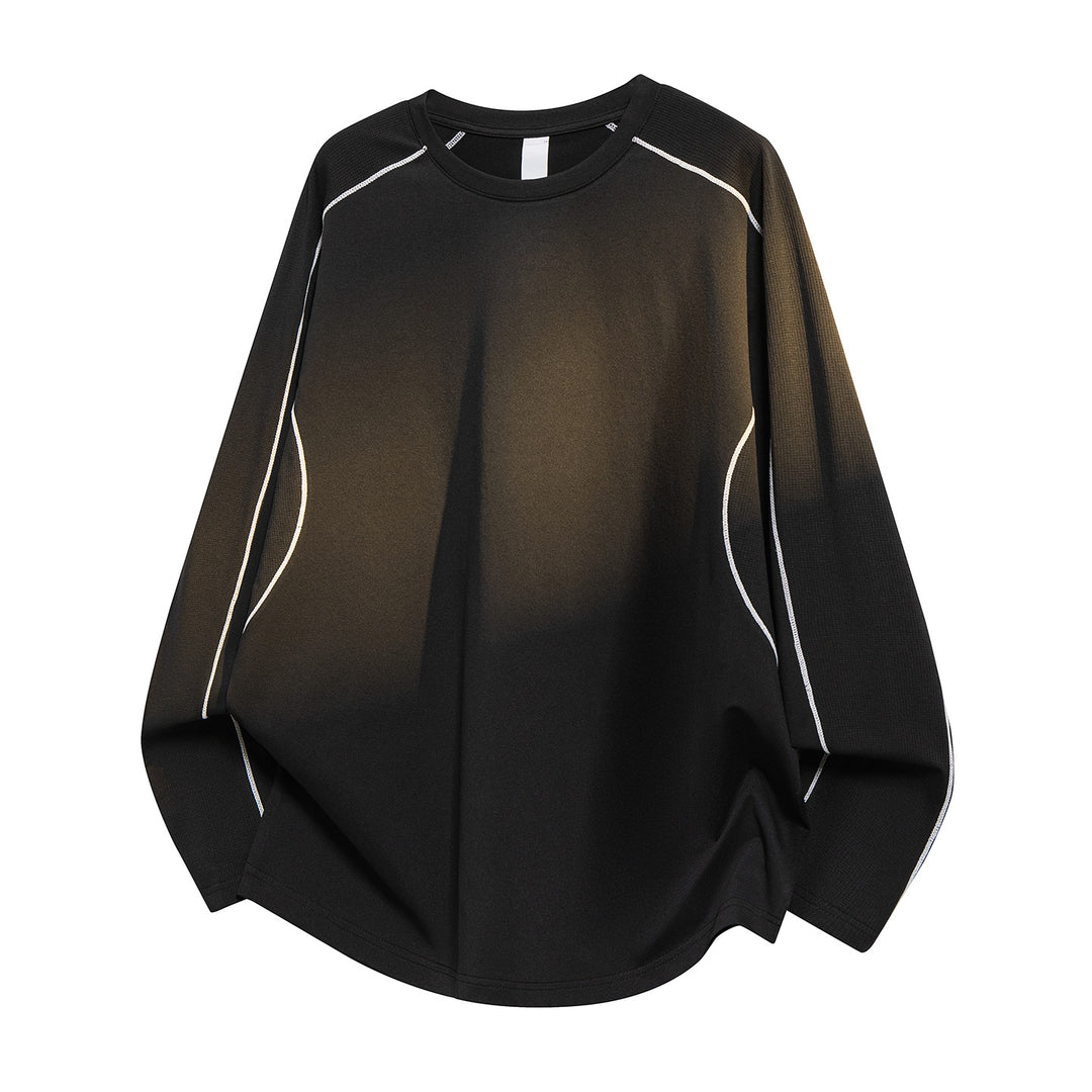 Damen Oversize-Langarmshirt aus Waffel‑ und Jersey‑Mix mit kontrastierenden Flatlocknähten Echo Archiv