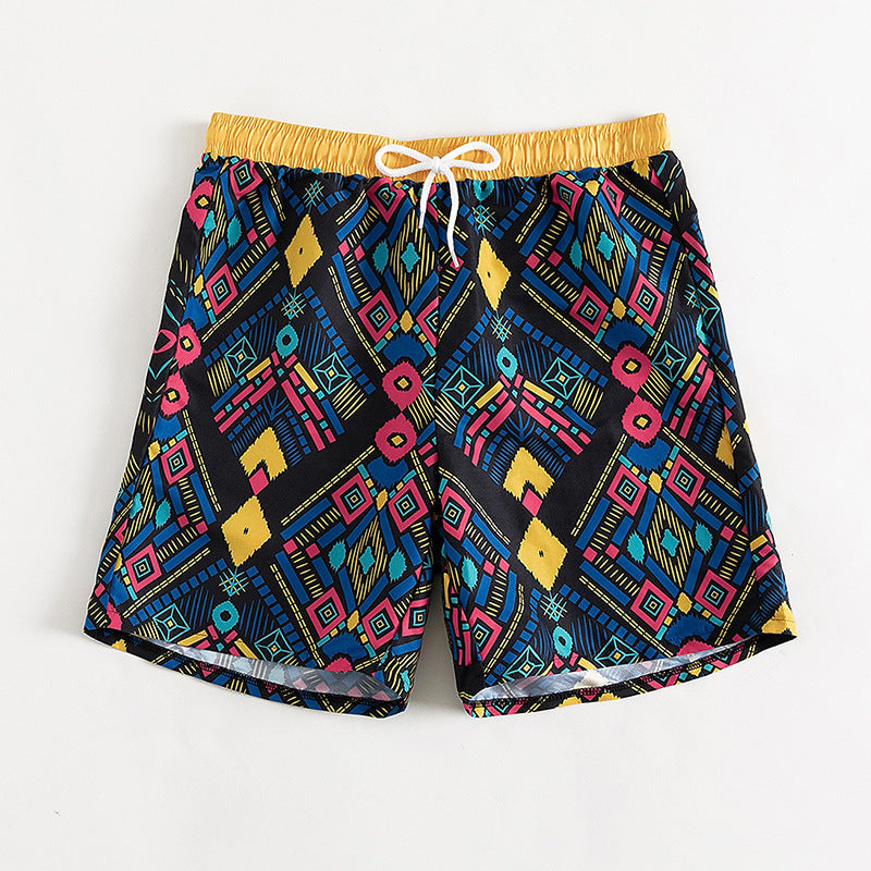 Damen Freizeitshorts mit buntem geometrischen Muster Echo Archiv