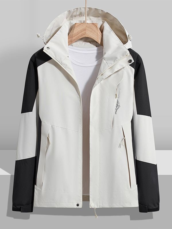 Damen zweilagige wasserdichte Outdoor‑Jacke mit Kapuze, atmungsaktiver Membran und verstellbarer Taille Echoarchiv