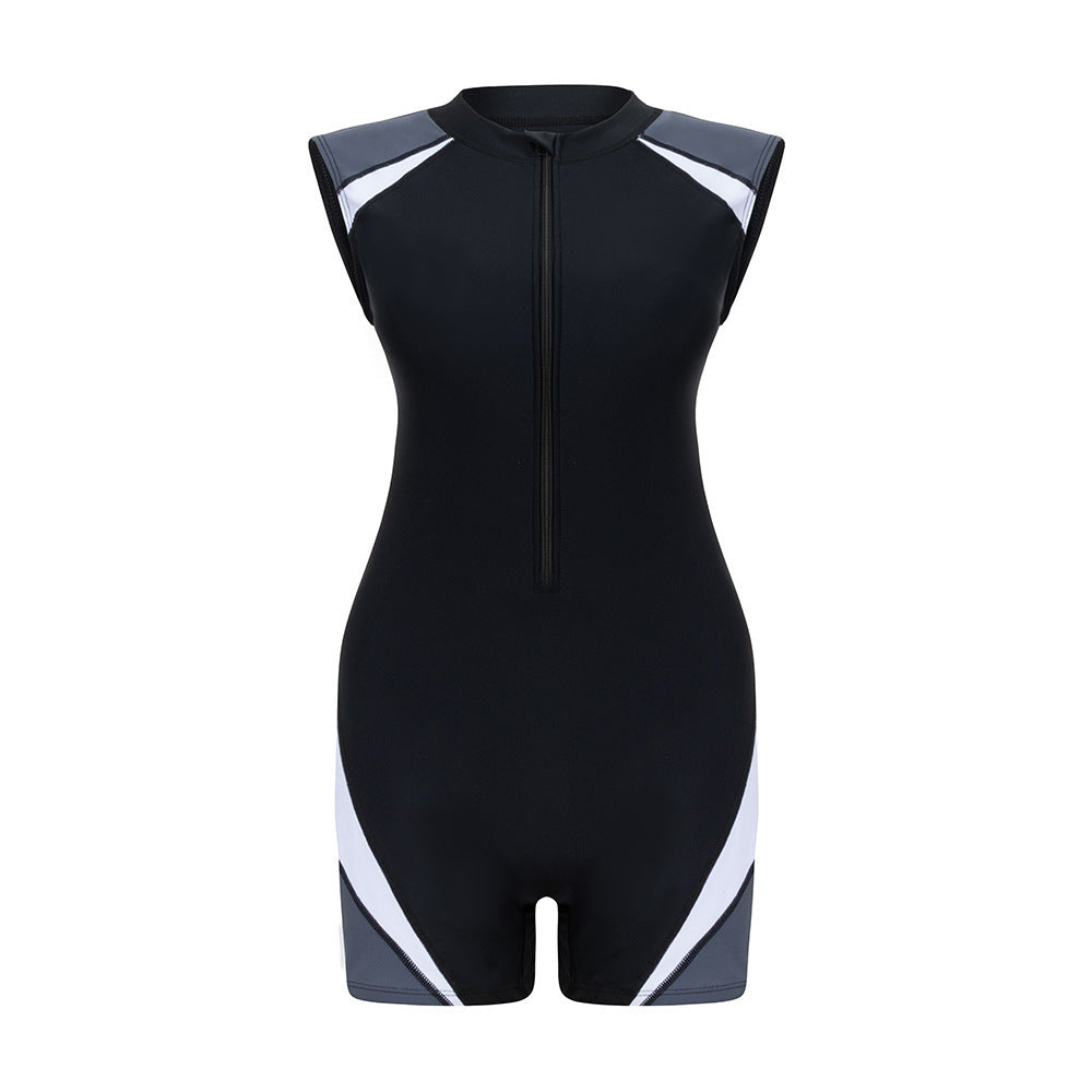 Damen Sportlicher Kurzarm-Schwimmanzug mit figurbetontem Schnitt Echo Archiv