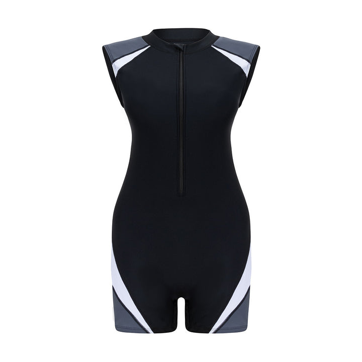 Damen Sportlicher Kurzarm-Schwimmanzug mit figurbetontem Schnitt Echo Archiv