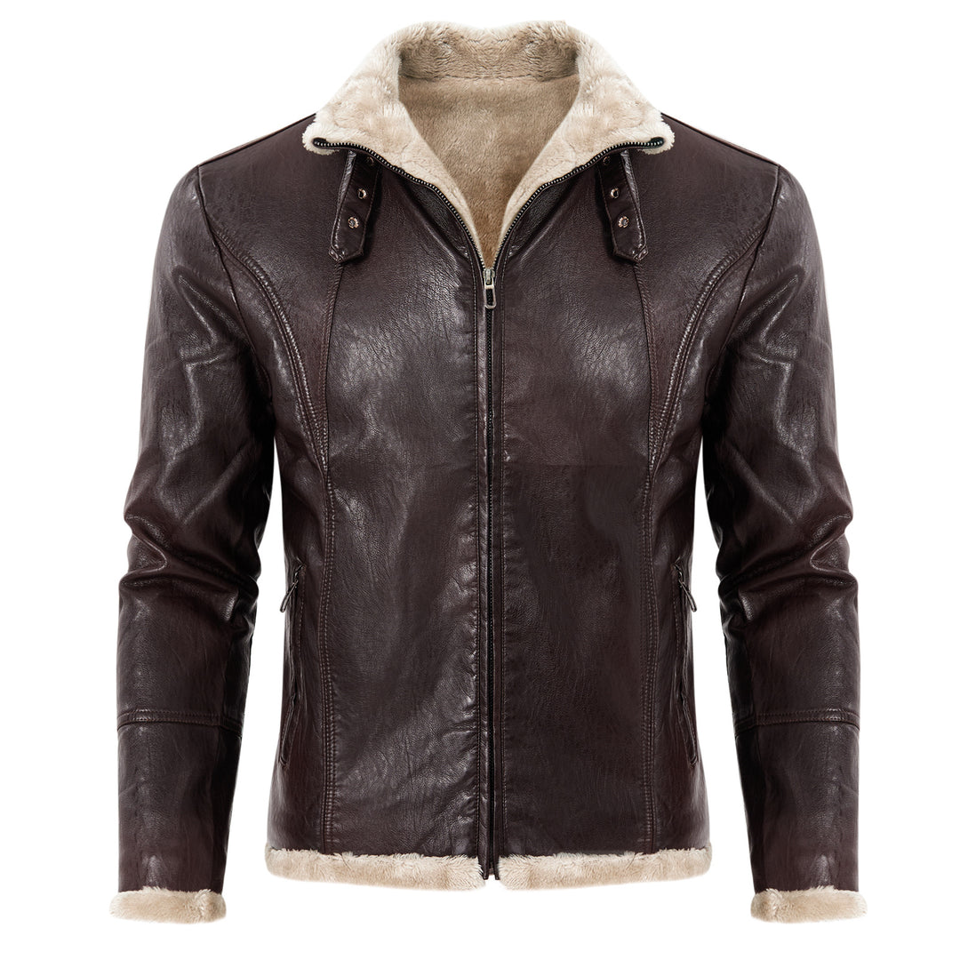 Herren eleganter Kunstlederjacke mit warmer Fütterung Echoarchiv