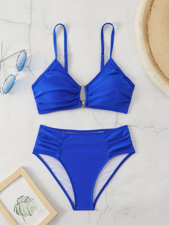 Damen Hochtailliertes Bikini-Set mit raffiniertem Rüschendesign Echo Archiv