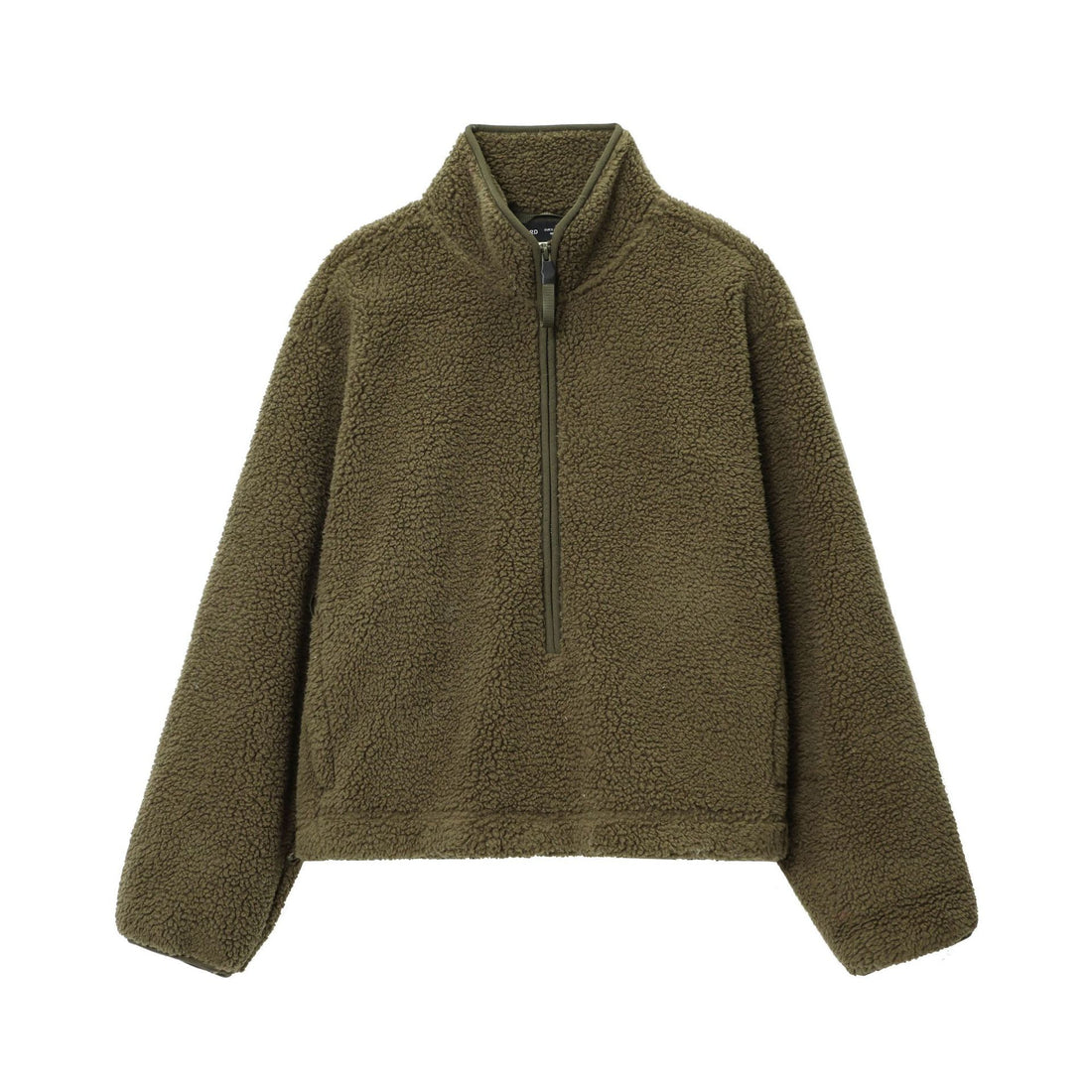 Damen kuscheliger Teddy-Fleece Half-Zip Pullover mit Känguru-Tasche – Auréline