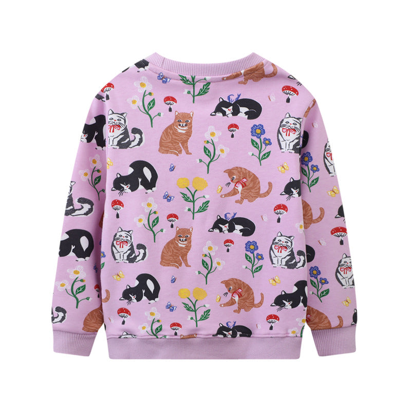 Mädchen Sweatshirt mit buntem Tier- und Blumenmuster Echo Archiv
