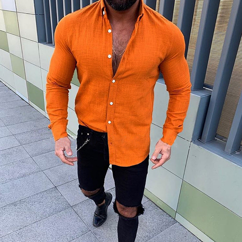 Herren elegante Langarmhemd Echoarchiv