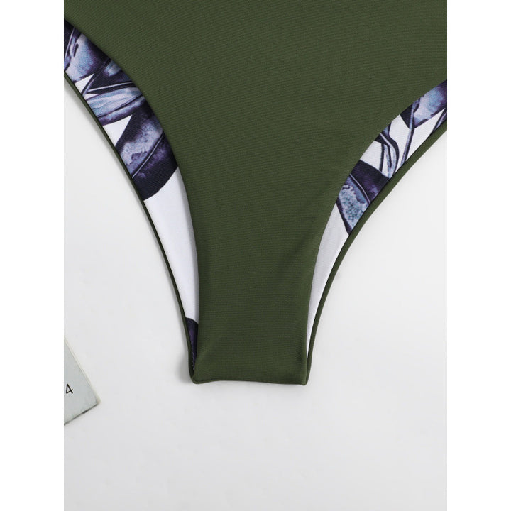 Damen Triangel-Bikini mit modischem Floral-Muster und einseitigem Träger Echo Archiv