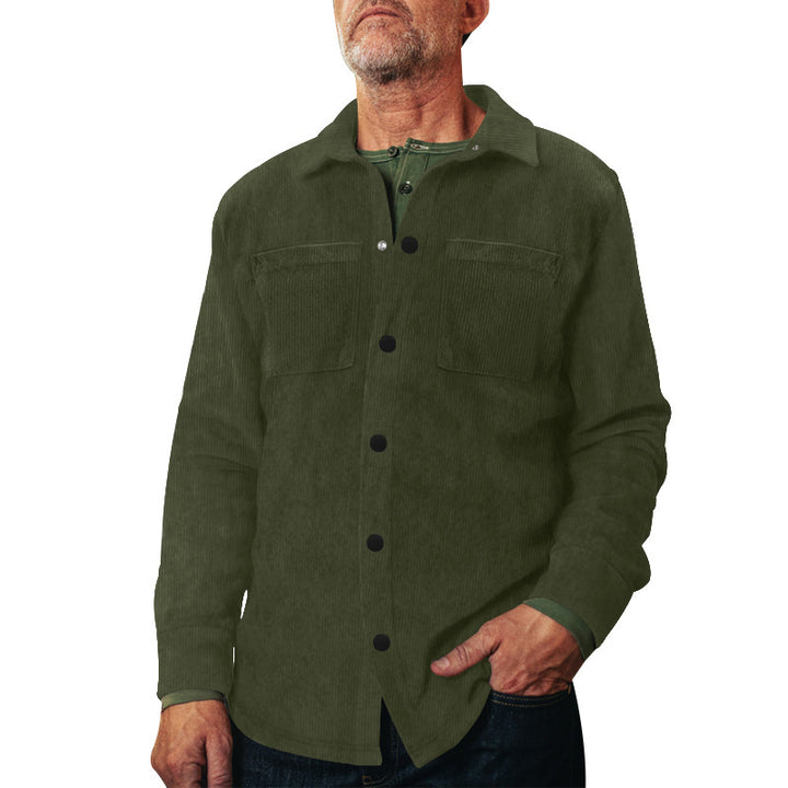 Herren leichte Baumwolljacke mit doppelten Brusttaschen Echoarchiv