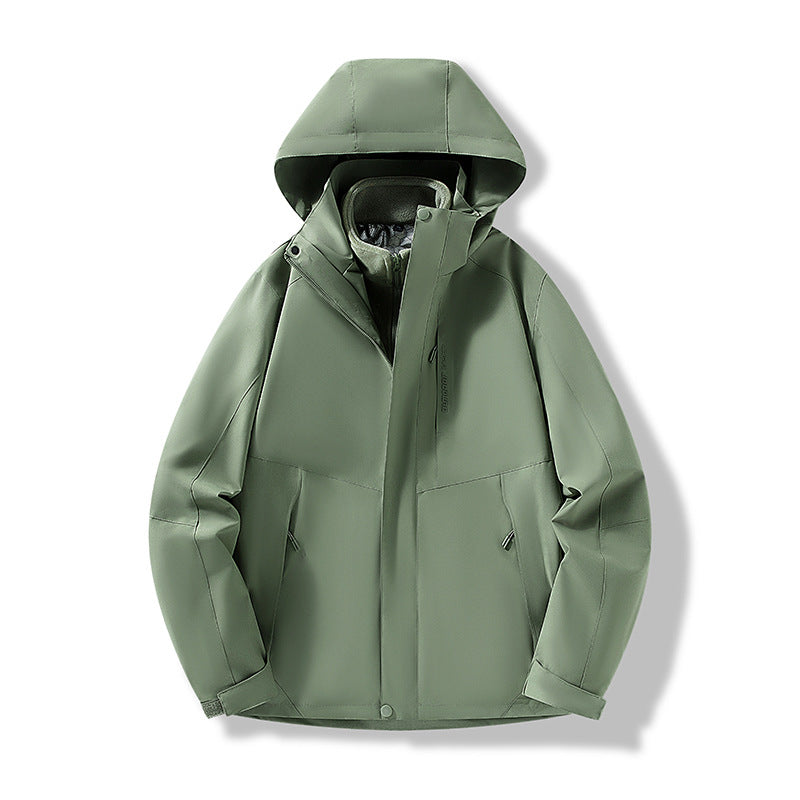 Herren Minimalistische City-Outdoorjacke mit verschweißten Nähten, verstellbarer Kapuze und Thermofutter Echo Archiv