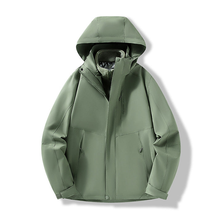 Herren Minimalistische City-Outdoorjacke mit verschweißten Nähten, verstellbarer Kapuze und Thermofutter Echo Archiv