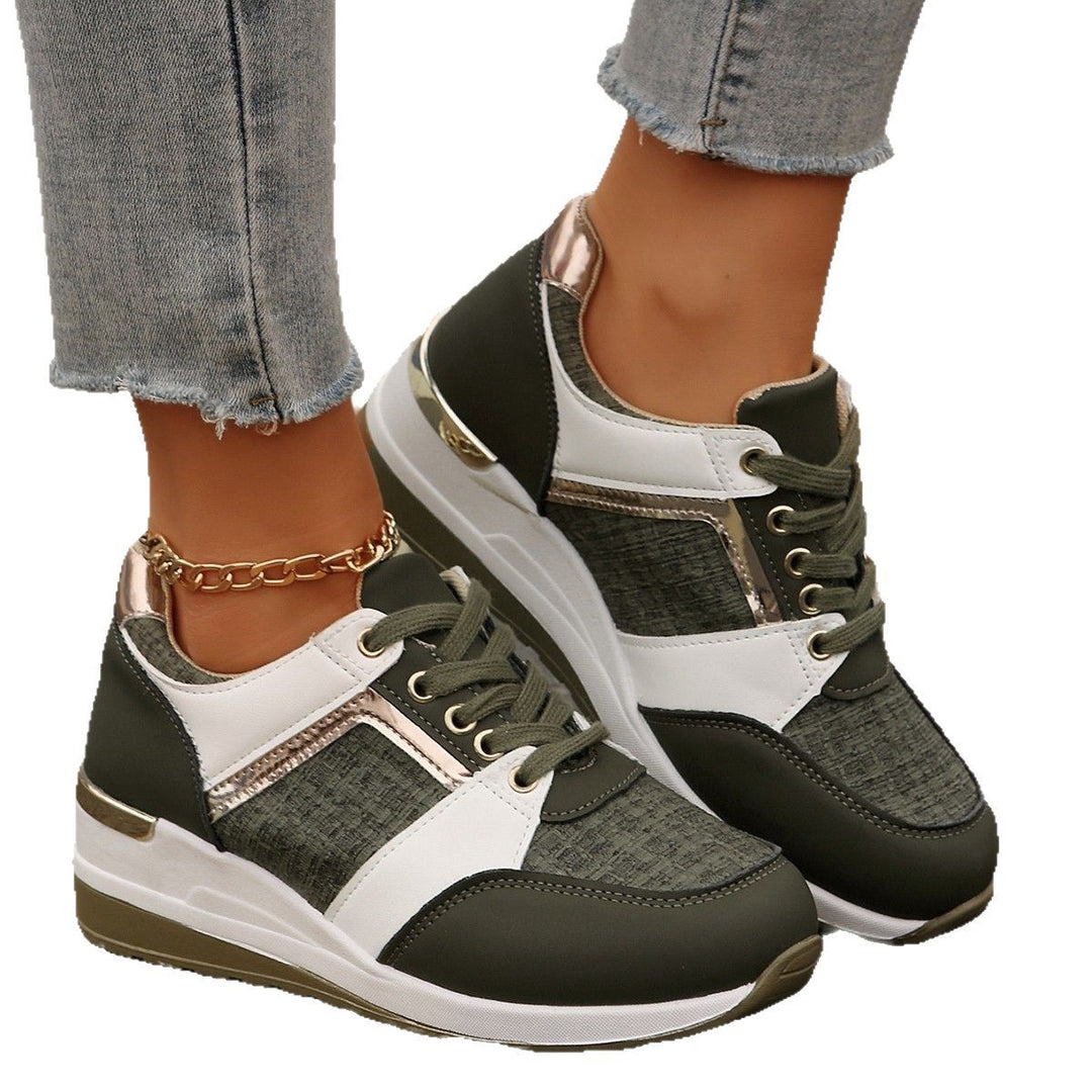Damen  modische Plateau-Sneaker mit gepolstertem Memory-Fußbett und strukturierter Textil-Kombination Echo Archiv