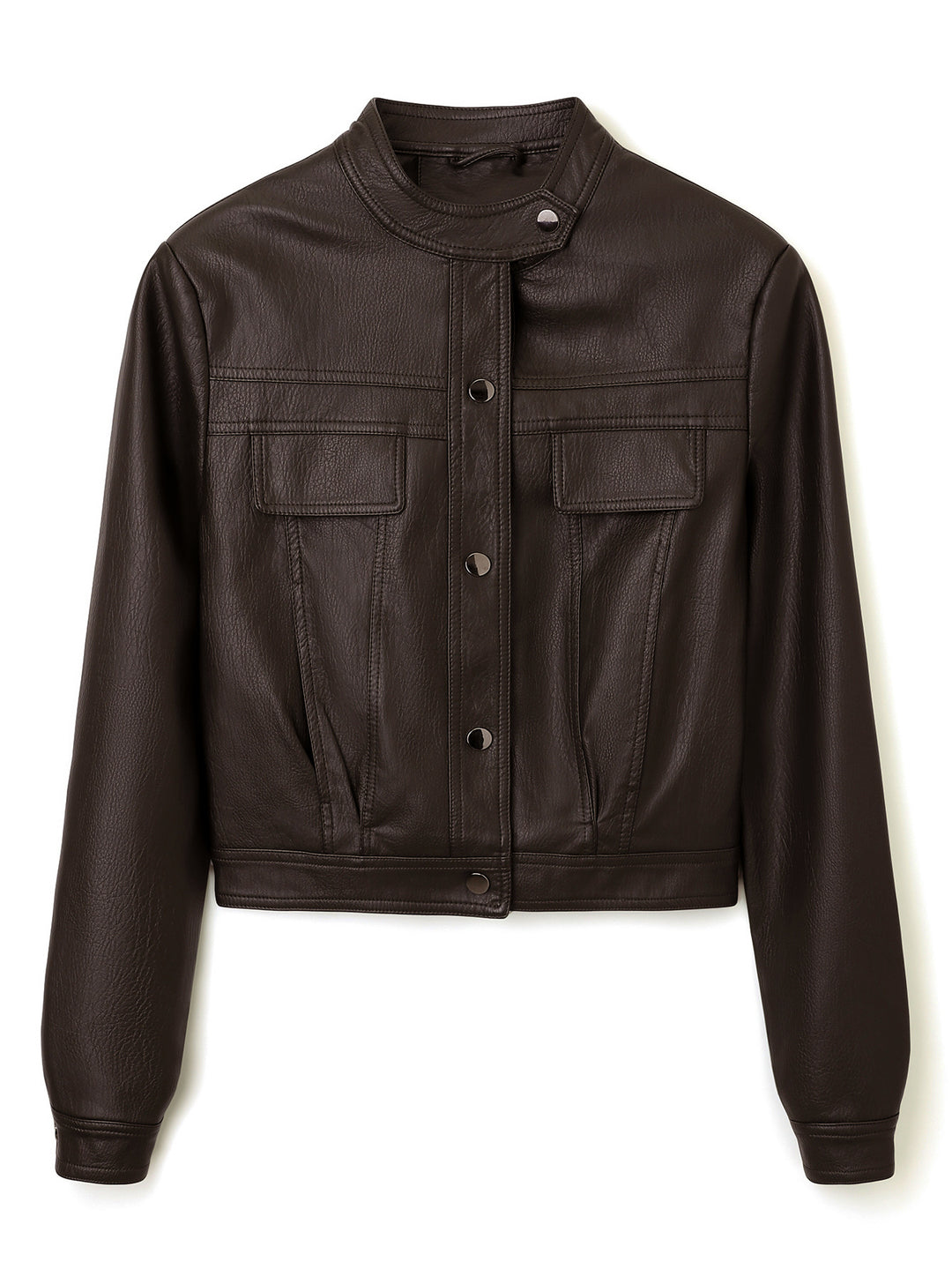 Damen Modische Kurzlederjacke – Velloura
