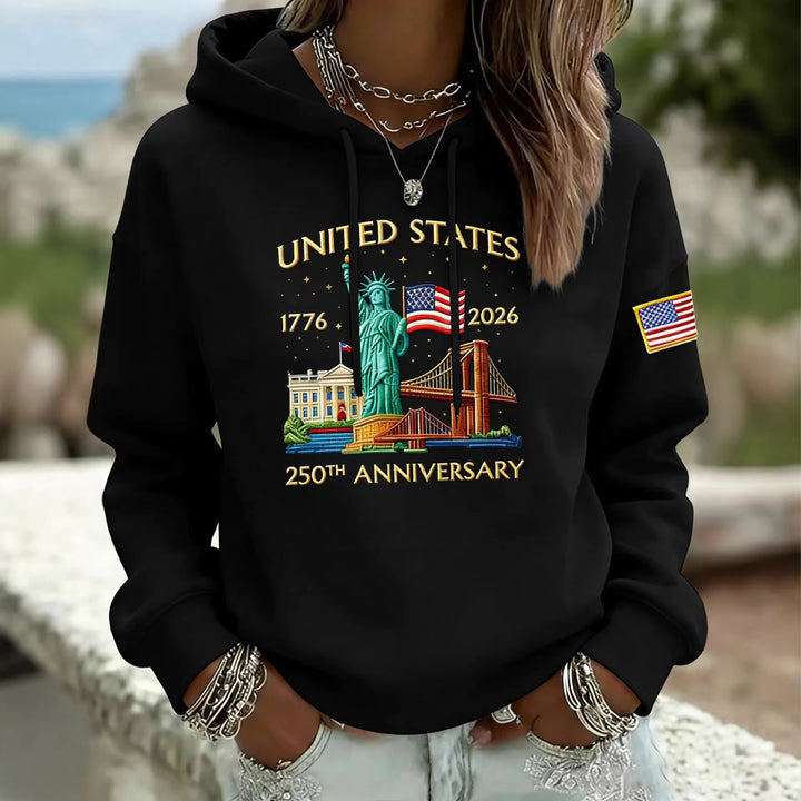 Damen Kreativer Kapuzenpullover mit einzigartigem Statuesque-Motiv Echoarchiv