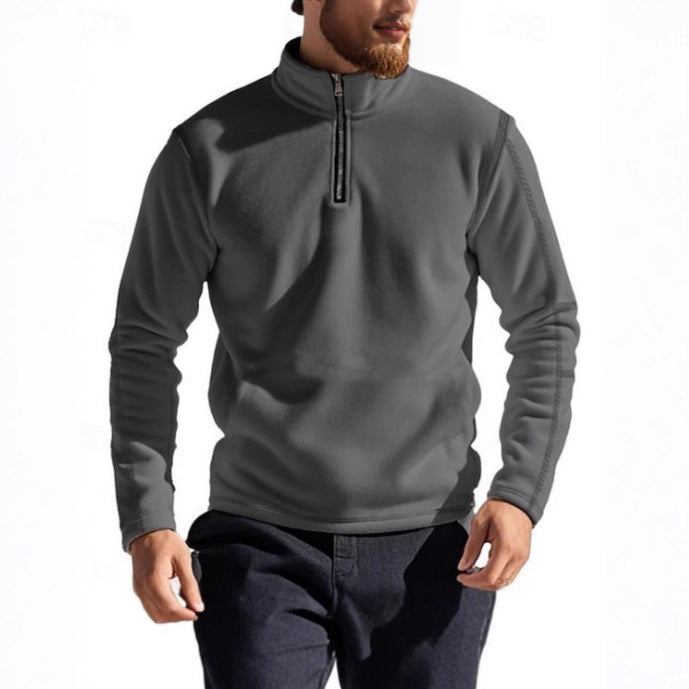 Herren Fleece Pullover mit halbem Reißverschluss und hohen Kragen Echoarchiv