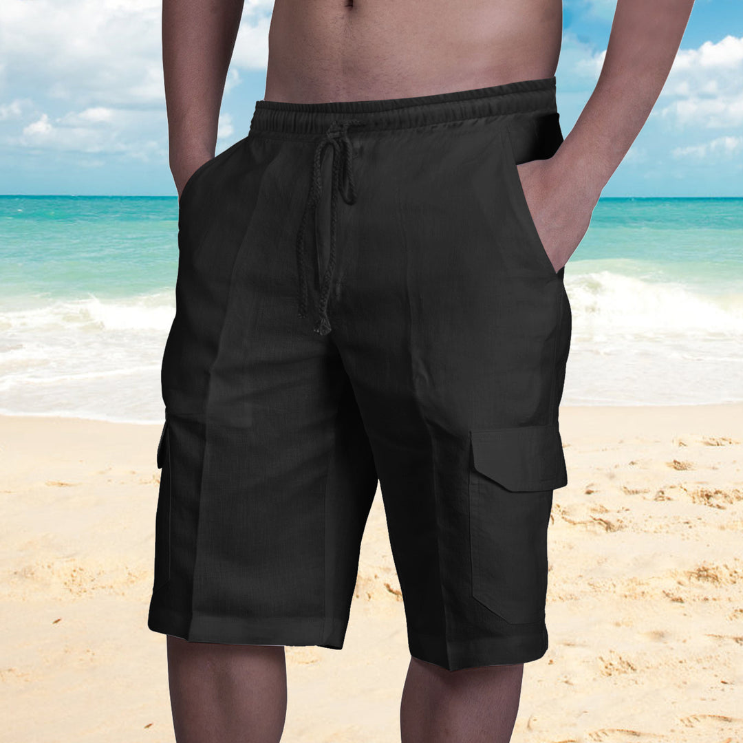 Herren Cargo-Shorts aus leichtem Leinenstoff Echoarchiv