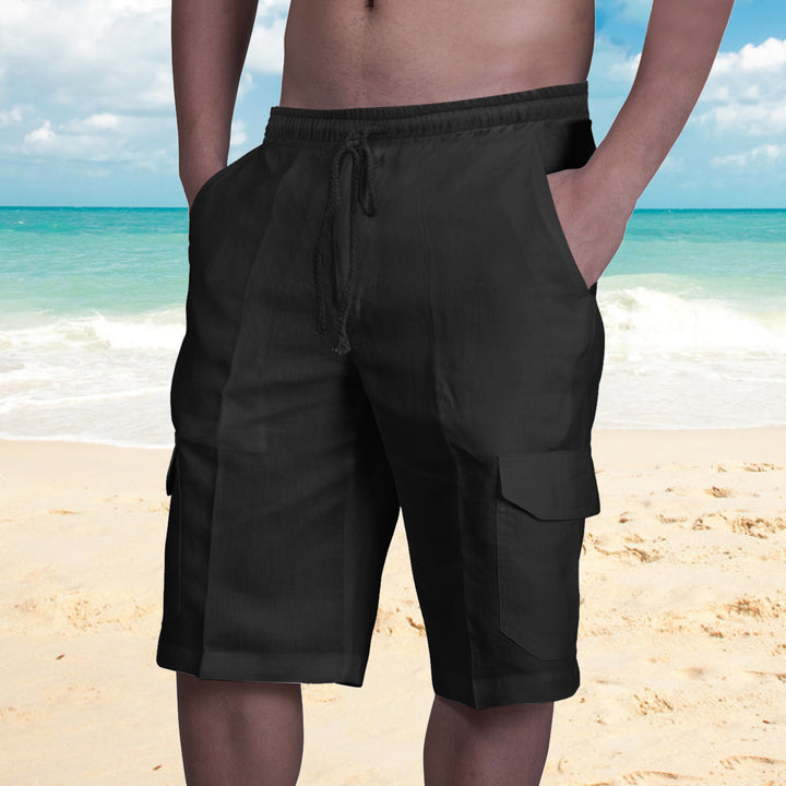 Herren Cargo-Shorts aus leichtem Leinenstoff Echoarchiv