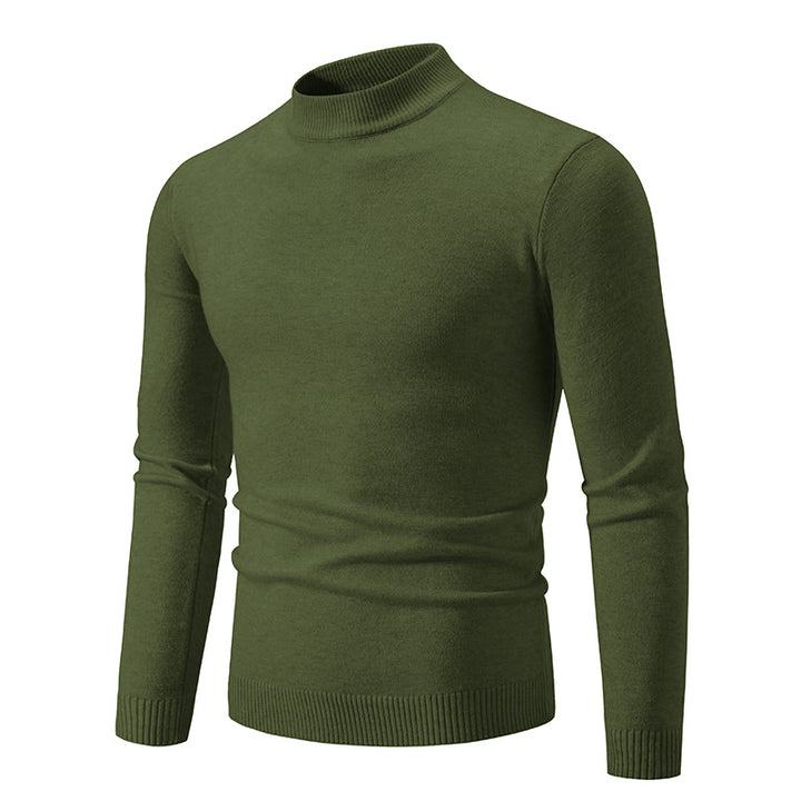 Herren Schmal geschnittener Feinstrick‑Mockneck‑Pullover mit geripptem Kragen und Saum Echo Archiv