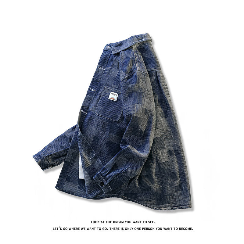 Herren Strukturierte Overshirt‑Hemdjacke aus Cord mit aufgesetzter Brusttasche Echo Archiv