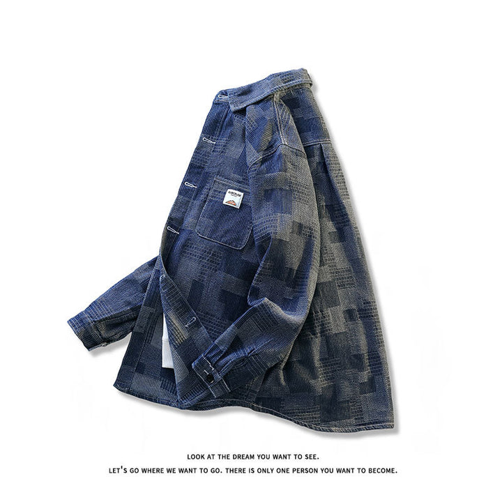 Herren Strukturierte Overshirt‑Hemdjacke aus Cord mit aufgesetzter Brusttasche Echo Archiv